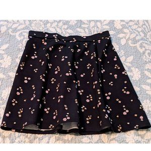 Black Floral Mini Skirt